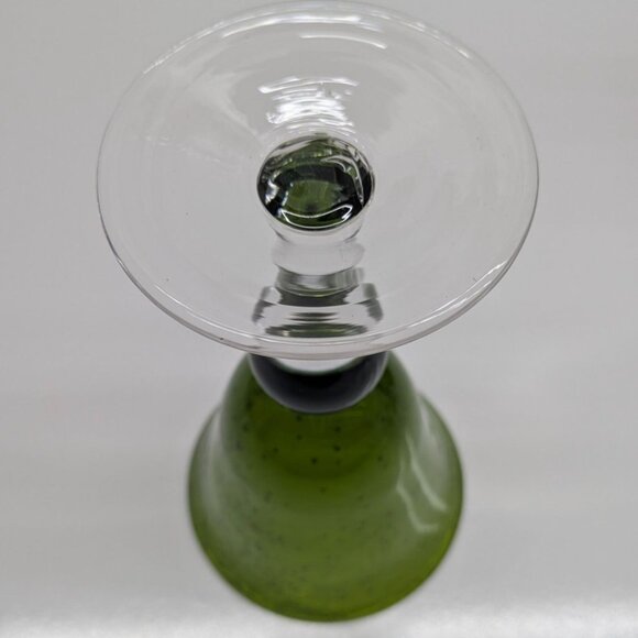 Artland Green Bubble Glass Wine Water Goblet With Clear Sturdy Base - Picture 10 of 11